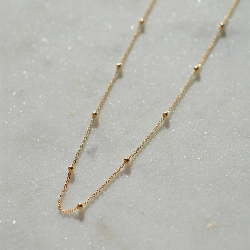 Chaîne perlée or jaune