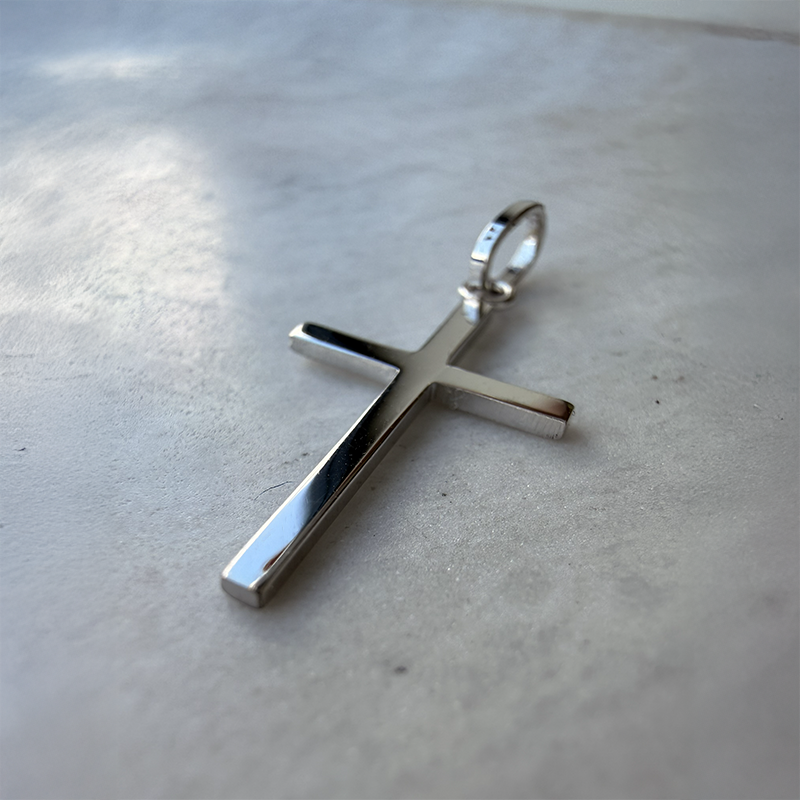 Croix classique or blanc 9 carats