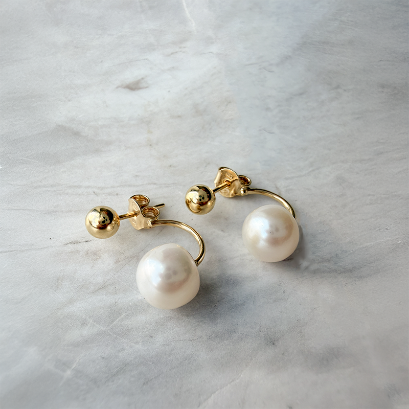 Boucles d'oreilles Anna perle or 9 carats