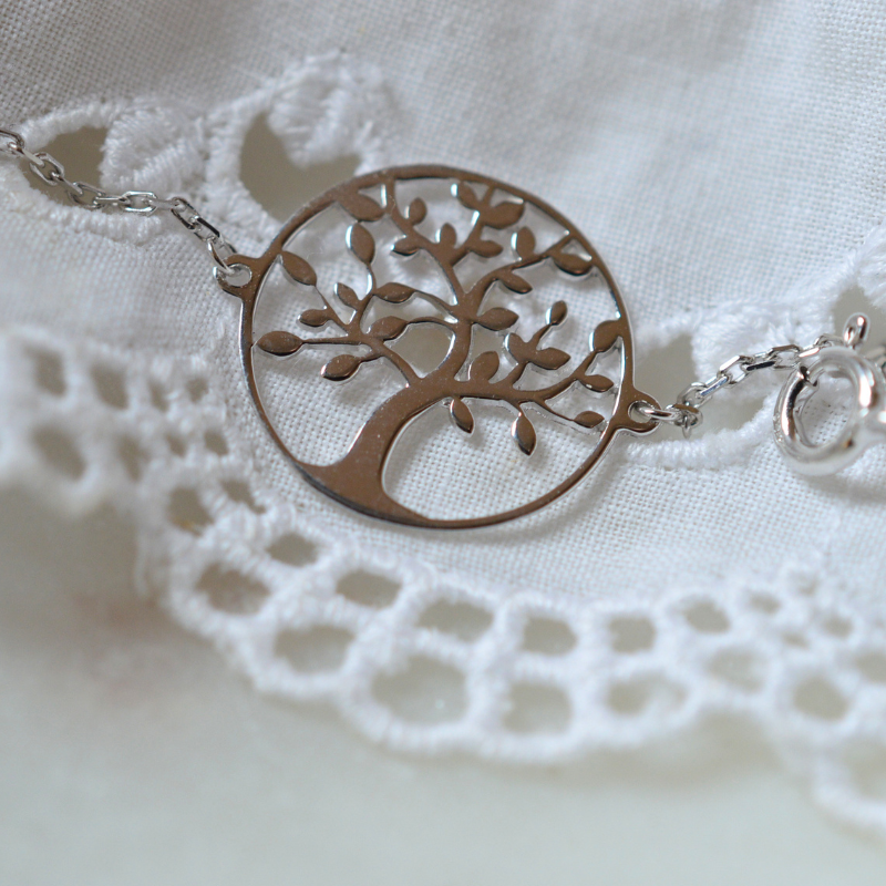 Pulsera del árbol de la vida calado en plata de ley 925