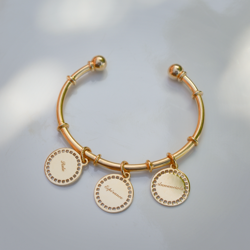 Bracelet Jonc Heritage Josephine à composer en argent 925 finition or jaune 18 carats