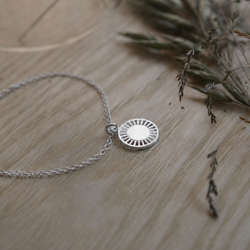 Colgante moneda Aurore en plata bañada en oro para personalizar
