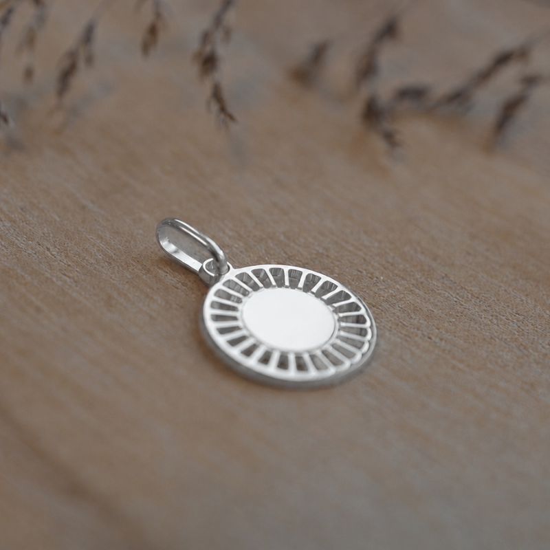 Colgante moneda Aurore en plata bañada en oro para personalizar