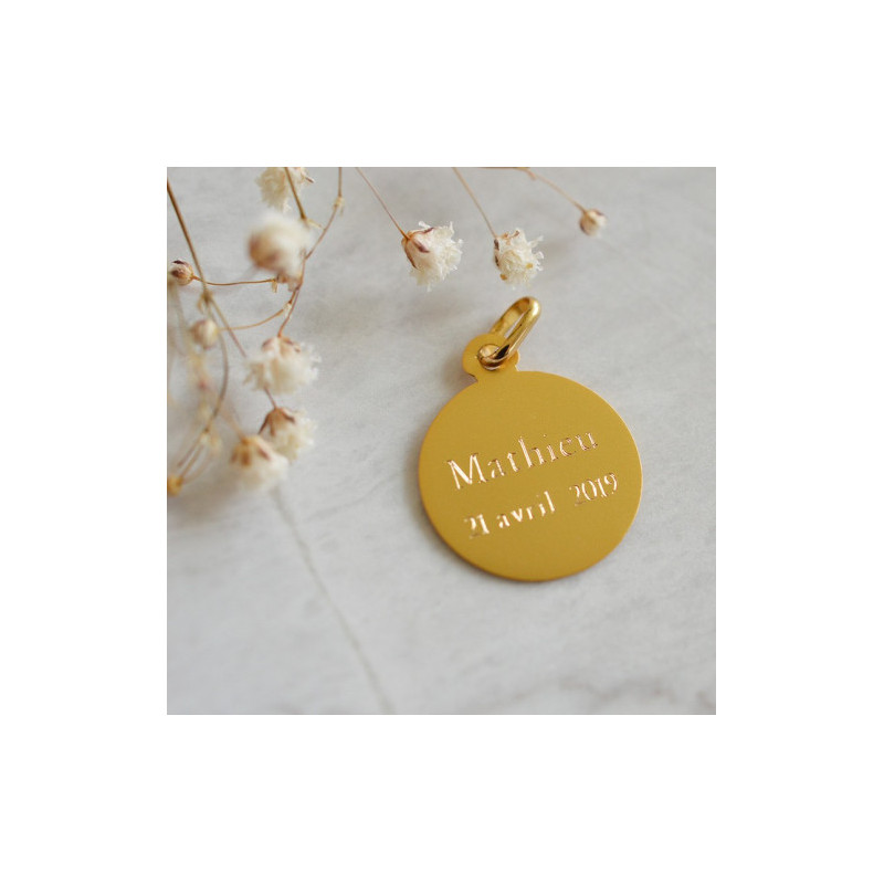 Medalla de bautismo: Virgen Celeste en oro amarillo 18 quilates - Casa Laudate