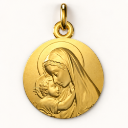 vierge-a-l'enfant-rayonnant-or-18-carats-medaille