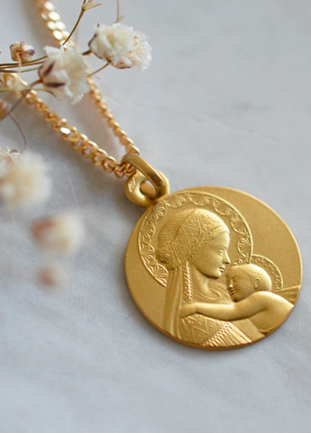 medaille de bapteme douce mere